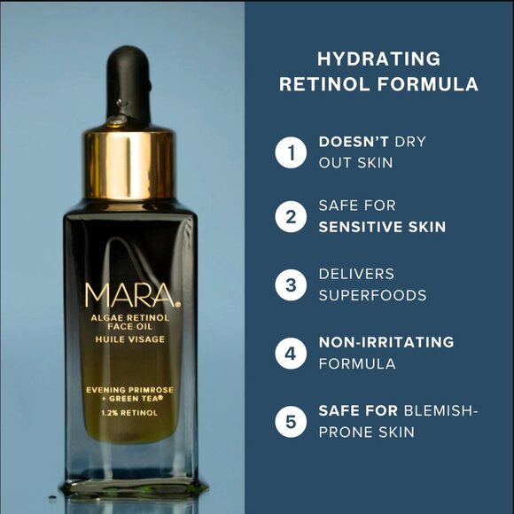 NWT MARA 1.2% Clean Algae Retinol Face Oil for Anti-Aging and Wrinkles with Gre - Picture 4 of 8